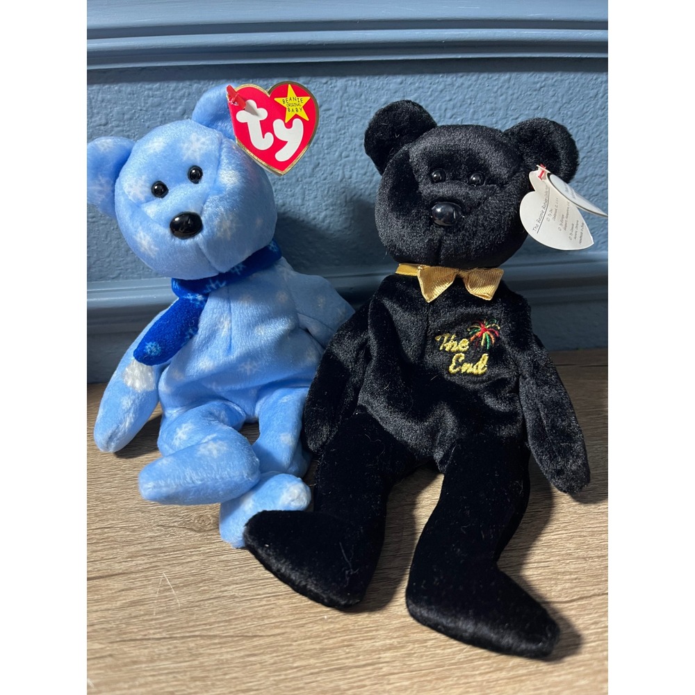 Beanie Babies The End Bear &‎ 1999 Holiday Teddy Collectible Plush